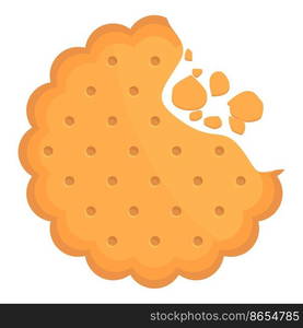 Bite cracker icon cartoon vector. Cookie food. Cake biscuit. Bite cracker icon cartoon vector. Cookie food