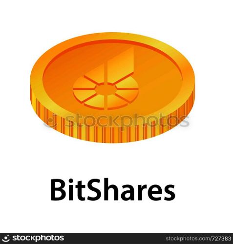 Bitshares icon. Isometric illustration of bitshares vector icon for web. Bitshares icon, isometric style