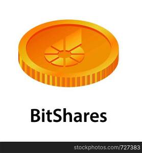 Bitshares icon. Isometric illustration of bitshares vector icon for web. Bitshares icon, isometric style