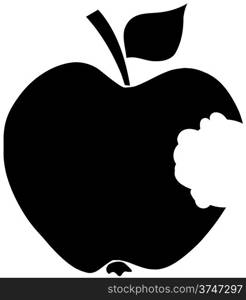 Bitten Apple Black Silhouette