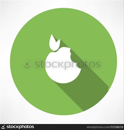 Bitten Apple Green icon. Flat modern style vector illustration