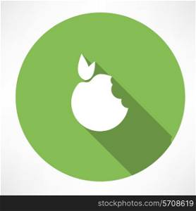 Bitten Apple Green icon. Flat modern style vector illustration