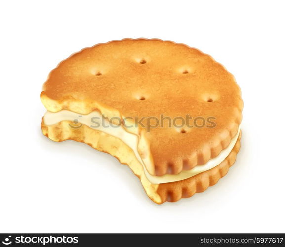 Bitten cookie, vector