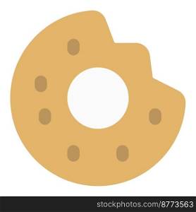 Bitten donut garnished with sprinkles