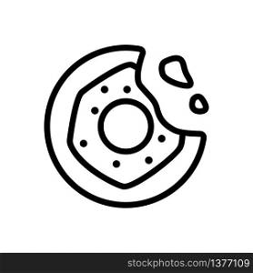 bitten donut with crumbs icon vector. bitten donut with crumbs sign. isolated contour symbol illustration. bitten donut with crumbs icon vector outline illustration