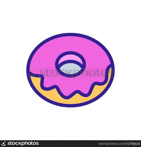 bitten icing donut icon vector. bitten icing donut sign. color symbol illustration. bitten icing donut icon vector outline illustration