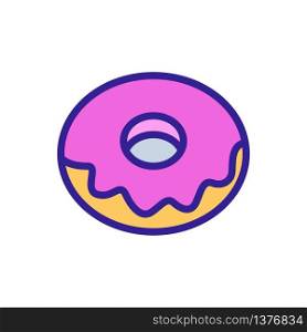 bitten icing donut icon vector. bitten icing donut sign. color symbol illustration. bitten icing donut icon vector outline illustration