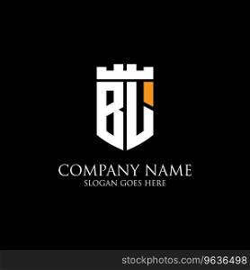 Bl initial shield logo design inspiration crown Vector Image