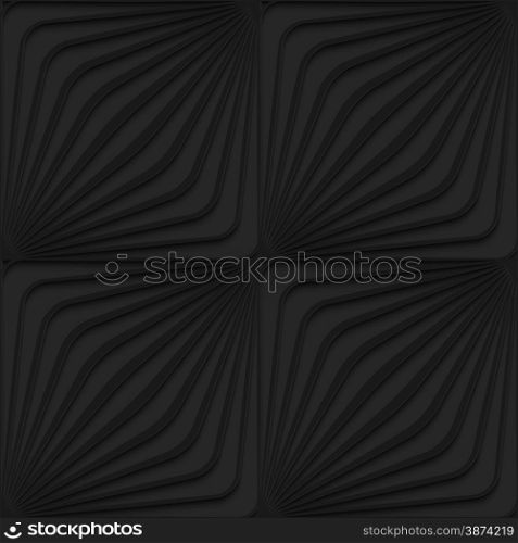 Black 3D seamless background. Dark pattern with realistic shadow.Black 3d diagonal onion shapes.