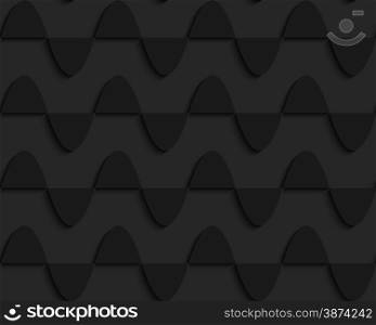 Black 3D seamless background. Dark pattern with realistic shadow.Black 3d horizontal semi ovals.