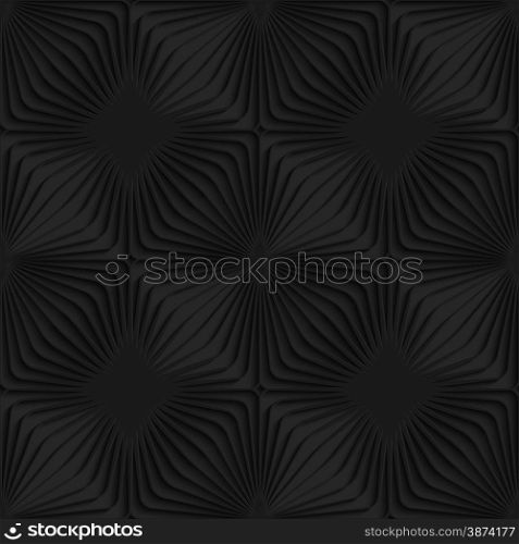 Black 3D seamless background. Dark pattern with realistic shadow.Black 3d striped reticulated.