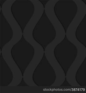 Black 3D seamless background. Dark pattern with realistic shadow.Black 3d wavy vertical connected drops.