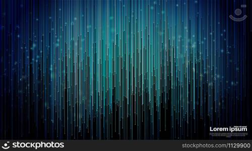 Black abstract background. blue line straight with dot .Vector Illustration For Wallpaper, Banner, Background, Card, landing page , etc