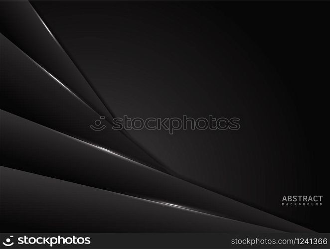 Black abstract background overlap paper layer space for design, web sites, banner, headine, flyers. Vector illustration