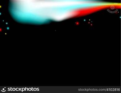 Black abstract background with blurred concert lights and copy space