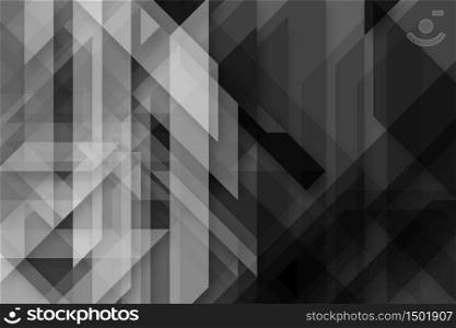 Black abstract background with textured angled triangle shapes layered in abstract modern art style background pattern, texture geometric background design in dark gray and black
