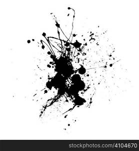black abstract ink dropped on white paper with grunge effect