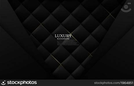 black abstract pattern decorated with golden lines luxury poster on dynamic background Illustration in vector format