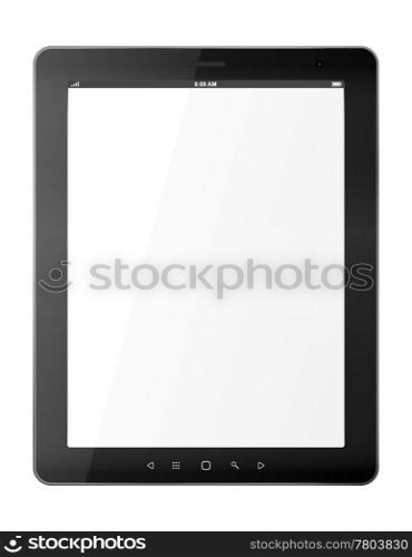 Black abstract tablet pc isolated of white background