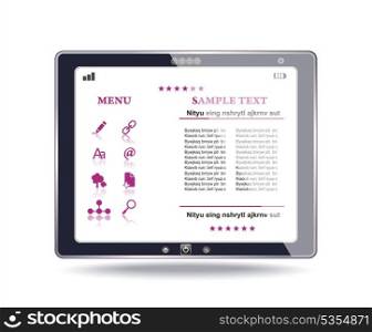 Black abstract tablet pc on white background. tablet pc