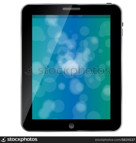 Black abstract tablet pc on white background vector illustration