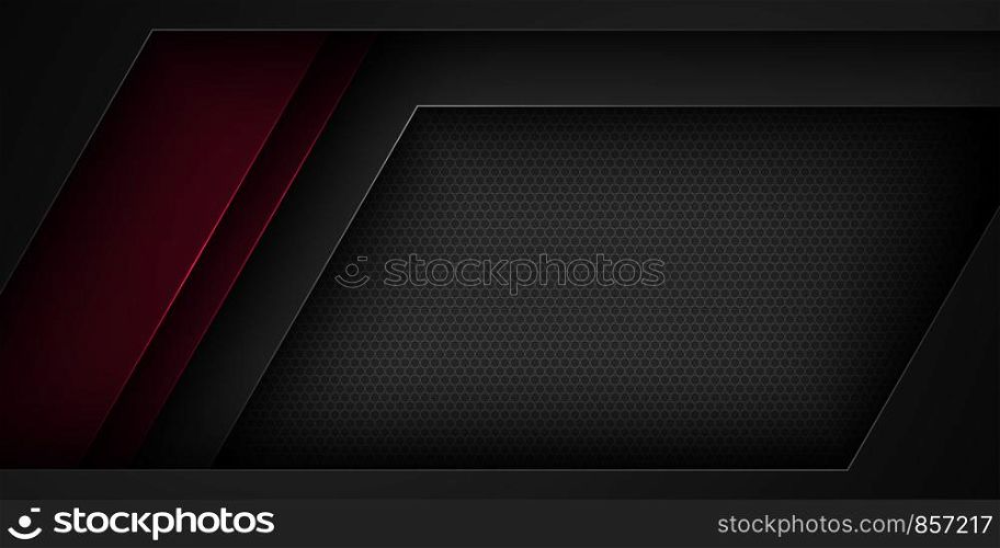 Black abstract vector background with overlapping characteristics.