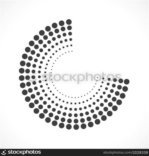 Black abstract vector circle frame halftone dots logo emblem design. Round border Icon using circle dots texture.Vector illustration EPS 10