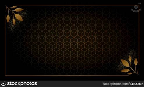 Black and Gold background abstract geometric shapes luxury design wallpaper.Realistic layer metallic elegant futuristic glossy light.Cover layout template.