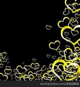 Black and gold love heart background ideal for valentines day