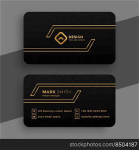 black and golden business card template