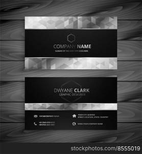 black and gray premium business card