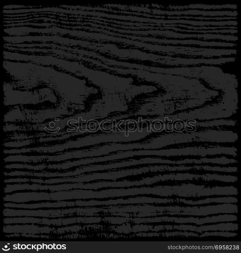 Black and gray wood texture background. Black and gray color wood texture background in square format. Realistic plank with annual years circles. Empty natural pattern swatch template. Vector illustration design elements save in 8 eps