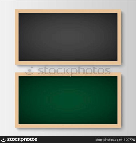 Black and green chalkboard, vector illustration