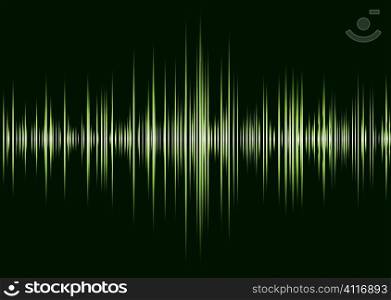 Black and green music inspire graphic equalizer wave and black background