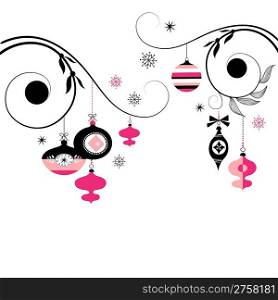 Black and Pink Christmas Ornaments