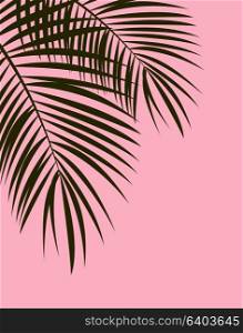 Black and Pink Palm Leaf Vector Background Illustration EPS10. Palm Leaf Vector Background Illustration