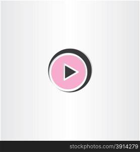 black and pink play button icon media