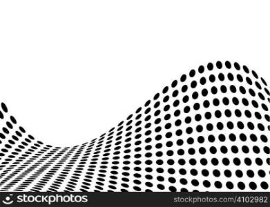Black and whita halftone wave design with copy space