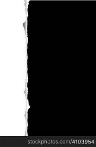 black and white abstract background with a tear to make a border