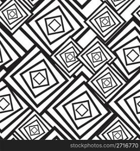 Black-and-white abstract background with squares. Seamless pattern. Vector illustration.