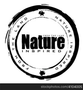 black and white abstract nature icon with ink effect