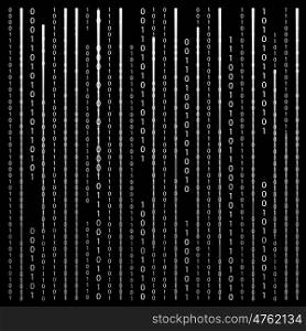 Black and White. Algorithm Binary Code with digits on background, encoding, decryptiondata code, matrix. Vector Illustration. EPS10