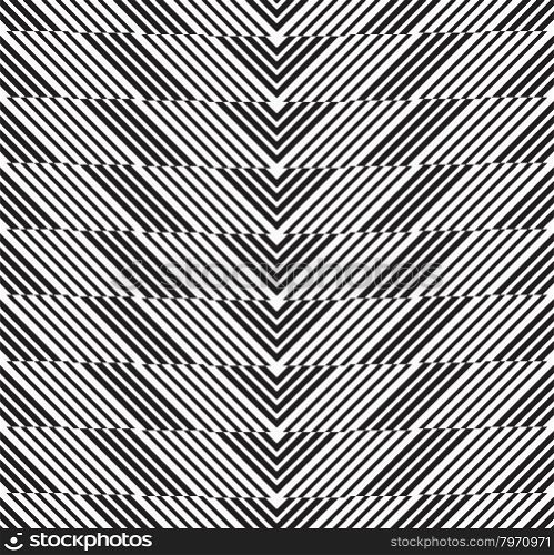 Black and white alternating chevron cut horizontally.Seamless stylish geometric background. Modern abstract pattern. Flat monochrome design.