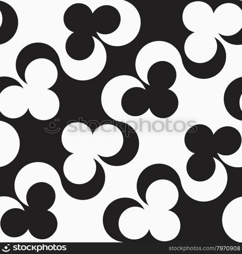 Black and white alternating diagonal clubs.Seamless stylish geometric background. Modern abstract pattern. Flat monochrome design.