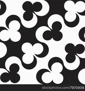 Black and white alternating diagonal clubs.Seamless stylish geometric background. Modern abstract pattern. Flat monochrome design.