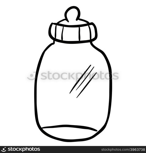 black and white baby bottle cartoon
