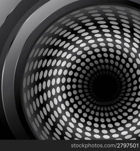 Black and white background with metal tunnel. Clipping Mask