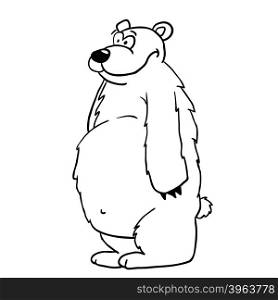 black and white bear cartoon