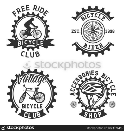 black and white bicycle logo design collection