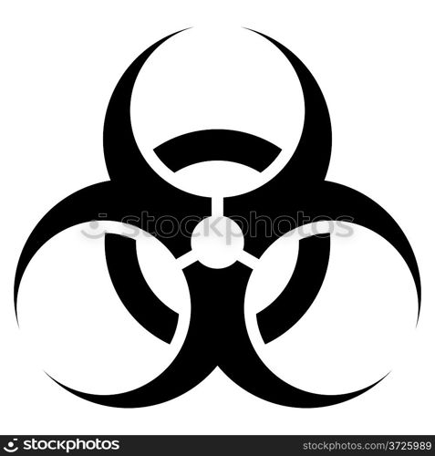 Black and white biohazard vector sign.